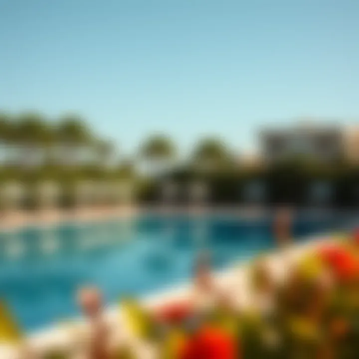 Luxurious pool area surrounded by lush greenery at Rixos Beach Apartment