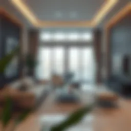 Modern living room in Al Khail rental property