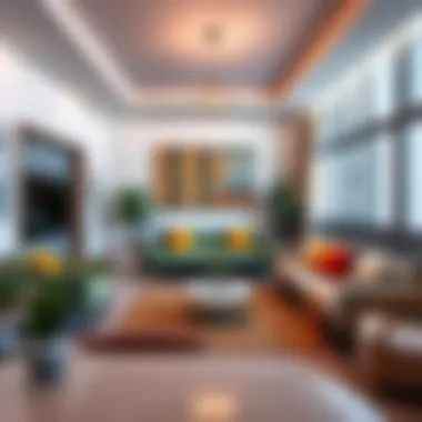 Cozy communal living space with vibrant decor