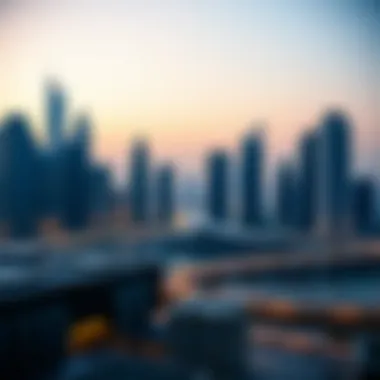 Panoramic view of Business Bay skyline