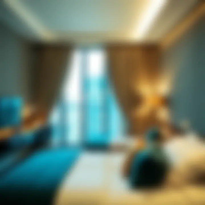 Stylish room interior featuring modern amenities