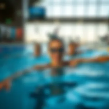 Swimmers engaging in aqua fitness