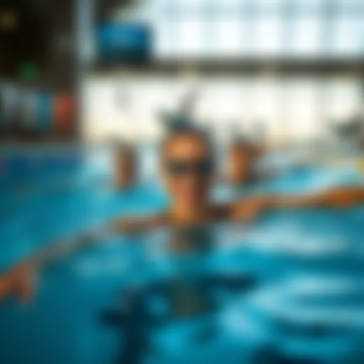 Swimmers engaging in aqua fitness