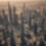 Aerial view of Dubai's skyline showcasing iconic skyscrapers