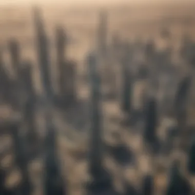 Aerial View of Dubai's Iconic Skyscrapers Aerial view of Dubai's skyline showcasing iconic skyscrapers
