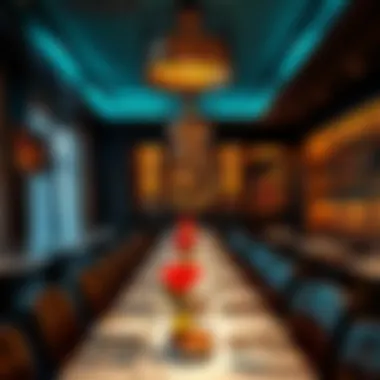 An intimate setting in a renowned Indian restaurant