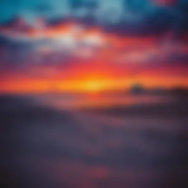 Vibrant sunset over the beach, showcasing the natural beauty of Ras Al Khaimah