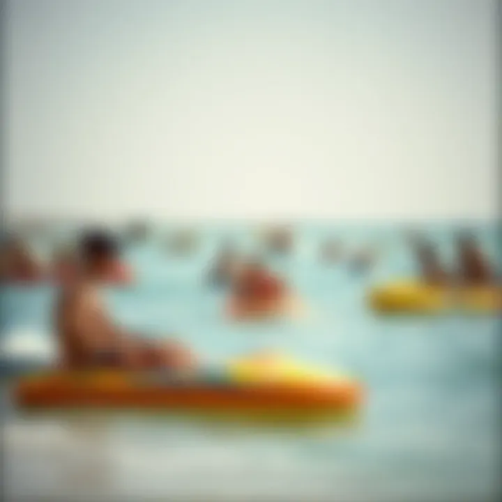 Visitors enjoying various water activities at the beach