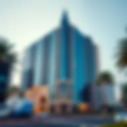 Stunning facade of the Blue Diamond Building showcasing modern architecture