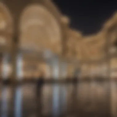 Night view of Mall of Dubai illuminated, attracting tourists