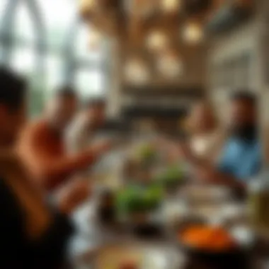 A group enjoying a meal, highlighting community and cultural connections