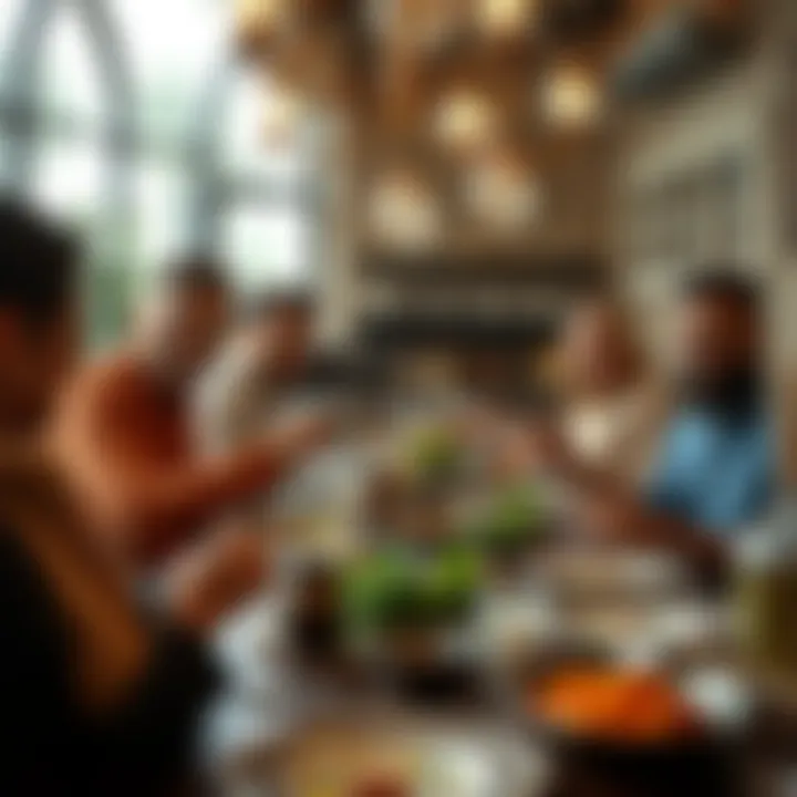 A group enjoying a meal, highlighting community and cultural connections