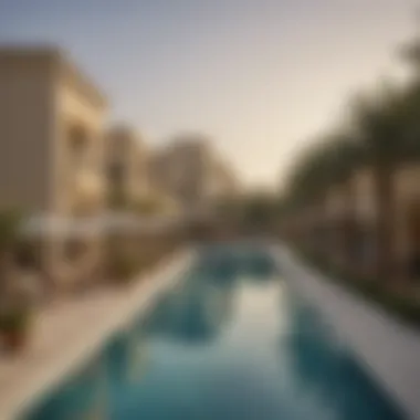 Amenities available in Wasl Village, including parks and retail spaces