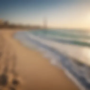 A serene view of Dubai's coastline showcasing an open beach.