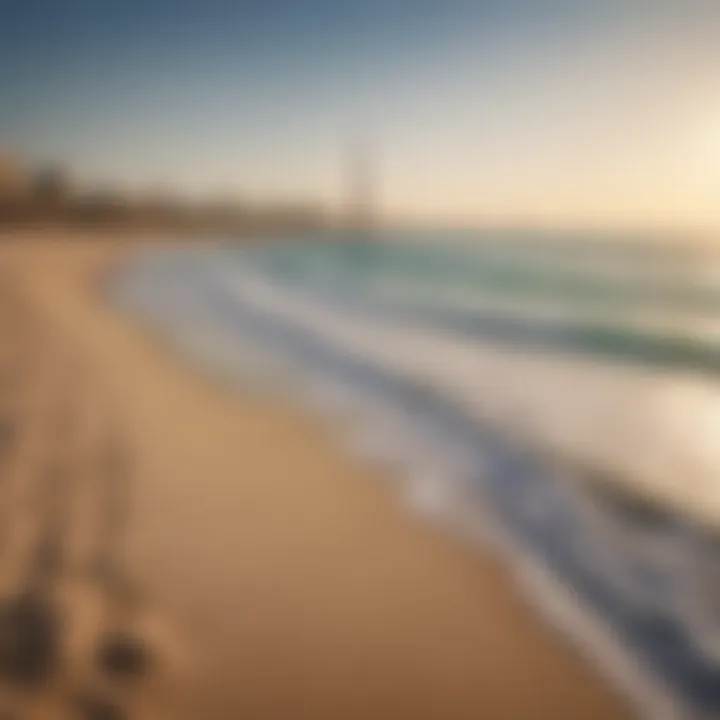 A serene view of Dubai's coastline showcasing an open beach.