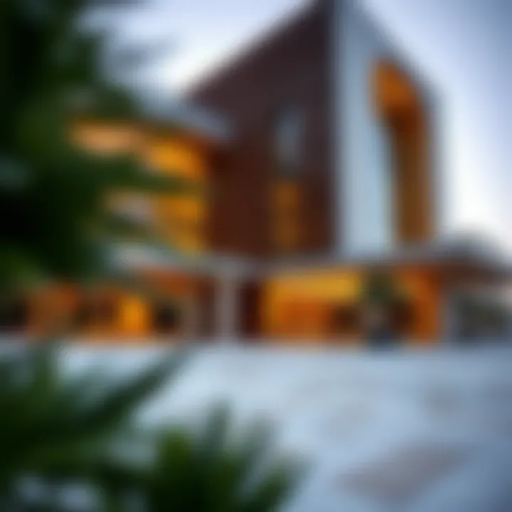 Architectural view of The Opus showcasing its unique design