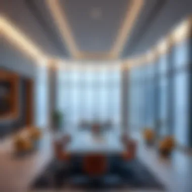 Commercial spaces in The Opus demonstrating versatility