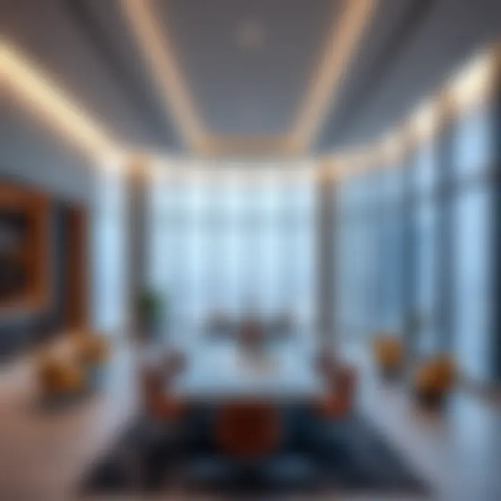 Commercial spaces in The Opus demonstrating versatility