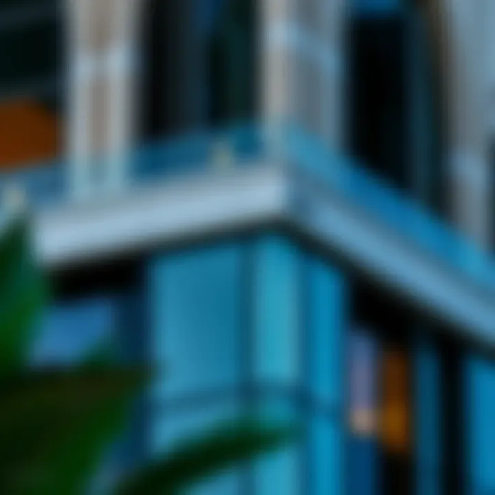 Architectural Elements of Palm View Tower Close-up of the Palm View Tower's architectural details and materials