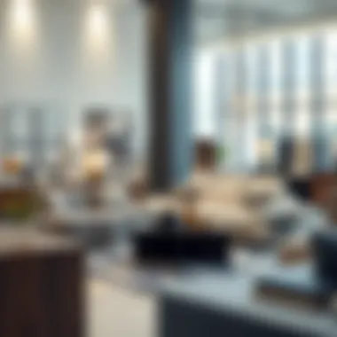 Stylish contemporary furniture pieces displayed in a modern showroom in Ras Al Khor