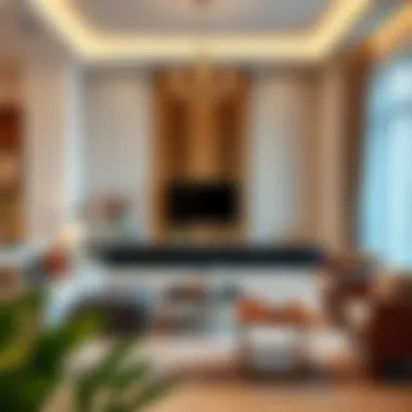 A cozy living room setup featuring elegant furniture options from Ras Al Khor