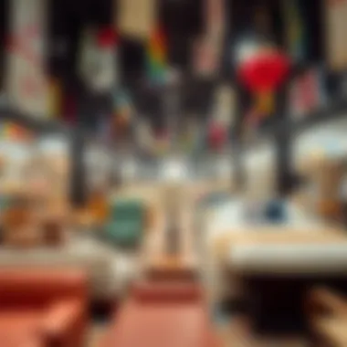 A wide view of the vibrant Ras Al Khor furniture market showcasing various furniture styles