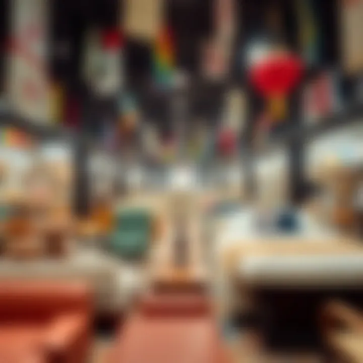 A wide view of the vibrant Ras Al Khor furniture market showcasing various furniture styles