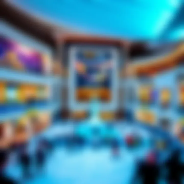 A stunning view of the Dubai Mall ice rink highlighting its vibrant atmosphere.