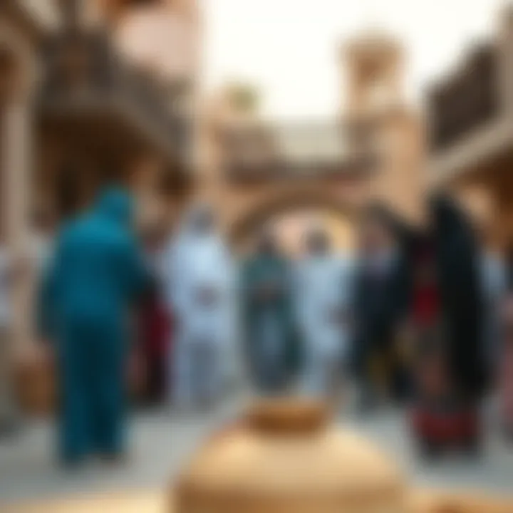 Traditional Emirati cultural celebration with local art and crafts