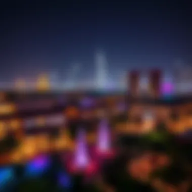 Night Skyline of Ghala Garden Night view of Ghala Garden illuminated with vibrant lights and skyline