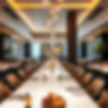 Elegant dining area setting highlighting unique culinary offerings at Grand Mercure Dubai Airport