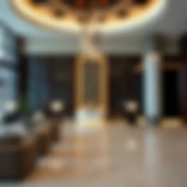 Luxurious lobby showcasing contemporary design at Grand Mercure Dubai Airport