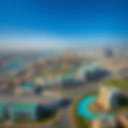 Aerial view of Jebel Ali City showcasing its modern architecture and urban layout