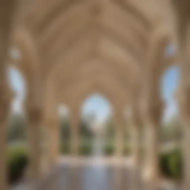 Architectural detail of the iconic structures within Khalifa Park