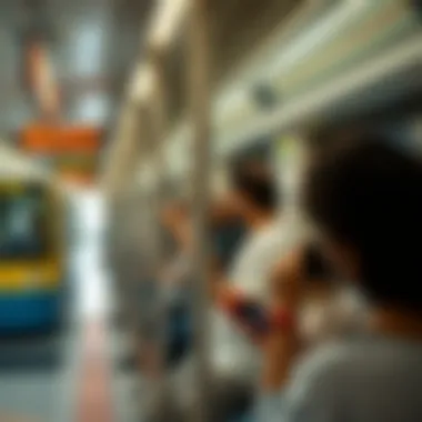 Commuters enjoying efficient public transport