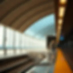 Modern metro station in Dubai