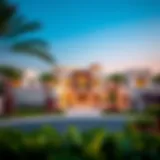 Stunning view of Mohammed Bin Rashid City District One showcasing luxurious villas and lush landscaping