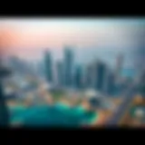 Aerial view of Dubai skyline showcasing iconic skyscrapers