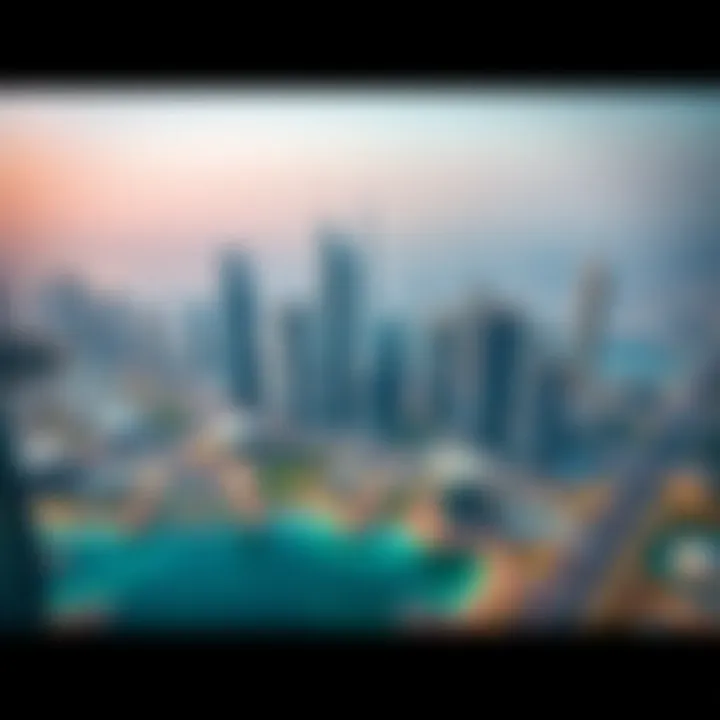 Aerial view of Dubai skyline showcasing iconic skyscrapers