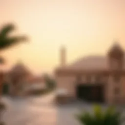 Oman landscape with cultural landmarks