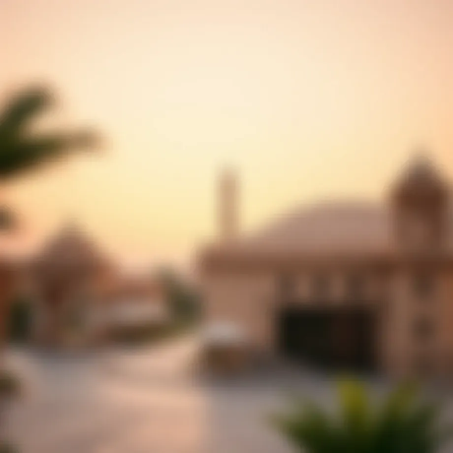 Oman landscape with cultural landmarks