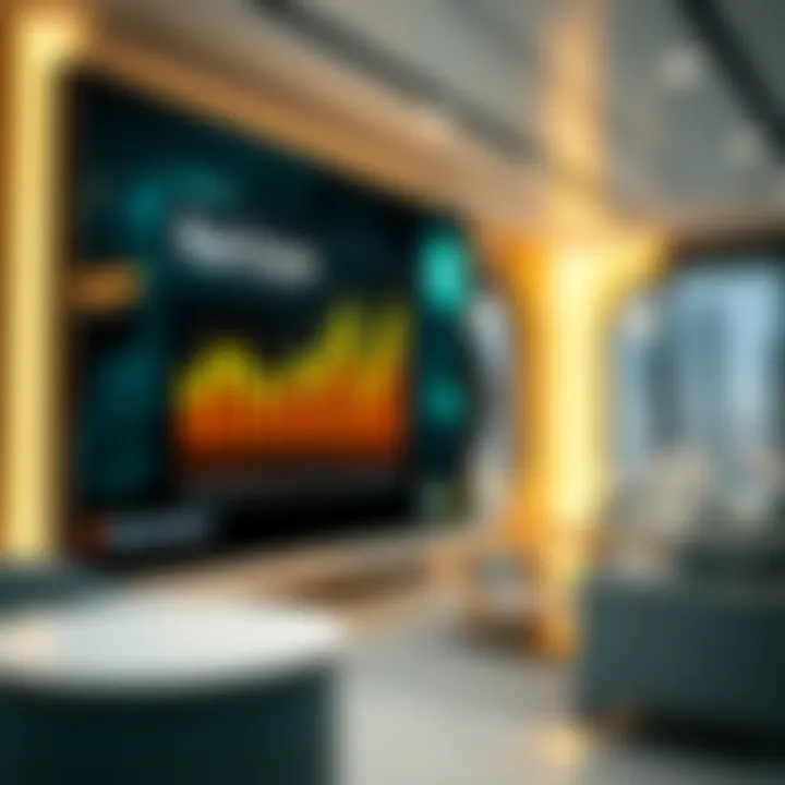 Real estate investment trends and statistics on a digital display