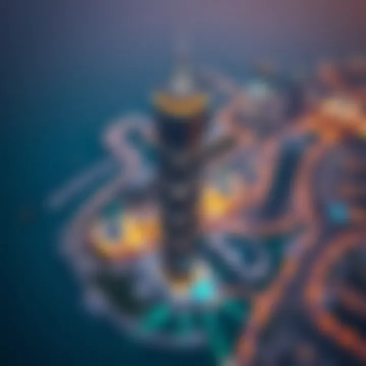 Business Bay Aerial Perspective Aerial view of Business Bay showcasing Nobles Tower