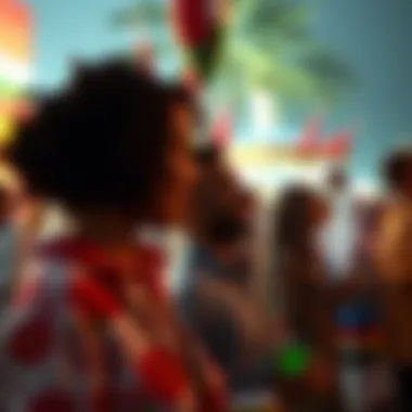 Community members engaging in festive activities at a local event