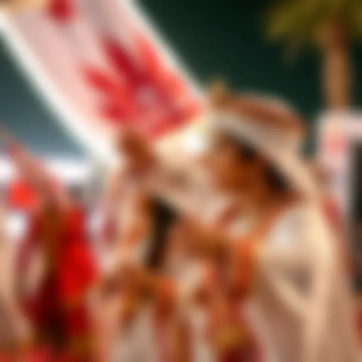 Traditional Emirati dancers performing at a cultural festival