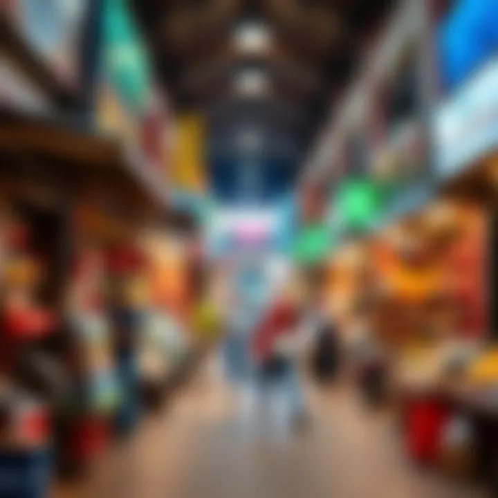 Vibrant local market scene highlighting shopping savings