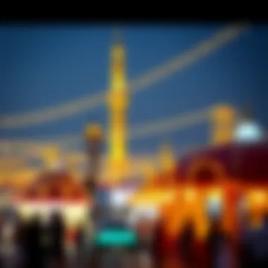 A picturesque view of Dubai with festive decorations during Ramadan