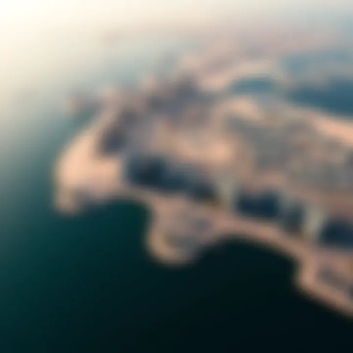 A stunning aerial view showcasing the landscape of Reem Island