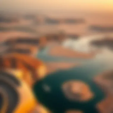 An aerial view of Ras Al Khaimah highlighting its natural landscapes