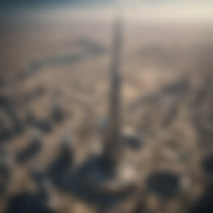 Aerial view of Burj Khalifa